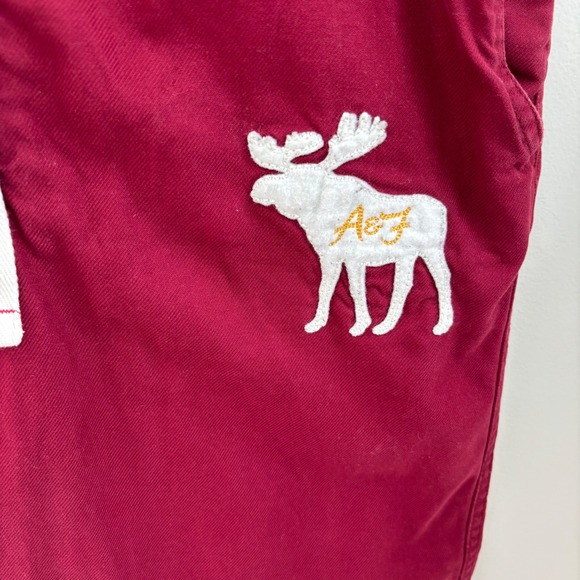 VTG Abercombie & Fitch Men's Moose Logo Red Drawstring Lounge Pants Sz S - Picture 6 of 8